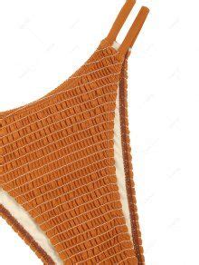 OFF ZAFUL Maillot De Bain Bikini Plissé Croisé à Armature En U En Métal Dans Deep
