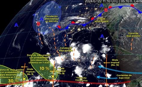 Alerta De Lluvias Intensas En 11 Estados Por Ondas Tropicales 12 Y 13 Aristegui Noticias