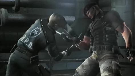 Epic Moments Resident Evil Hd Leon Vs Krauser Knife Fight