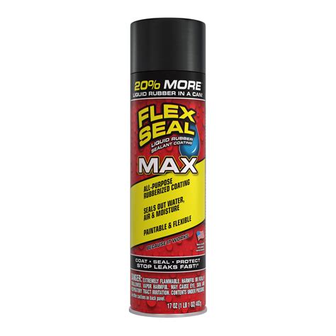 Flex Seal MAX Aerosol Liquid Rubber Sealant Coating 17 Oz Black