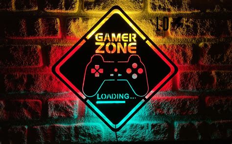 Gaming Zone Led Sign For Gamer Room Decor