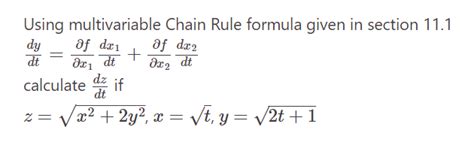 Solved Using Multivariable Chain Rule Formula Given In Chegg