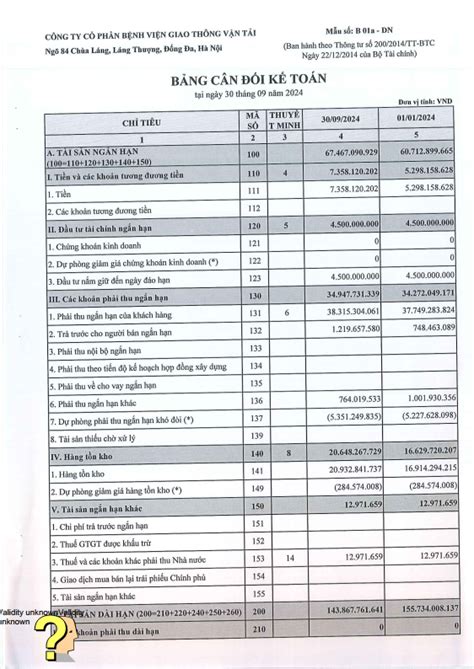 Báo cáo tài chính quý 3 năm 2024