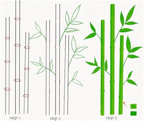 How To Draw Bamboo Tree Easy And Step By Step Tutorial Choose Marker