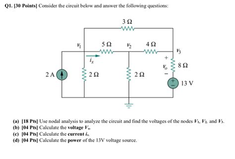 Solved Q1 30 Points Consider The Circuit Below And Answer Chegg