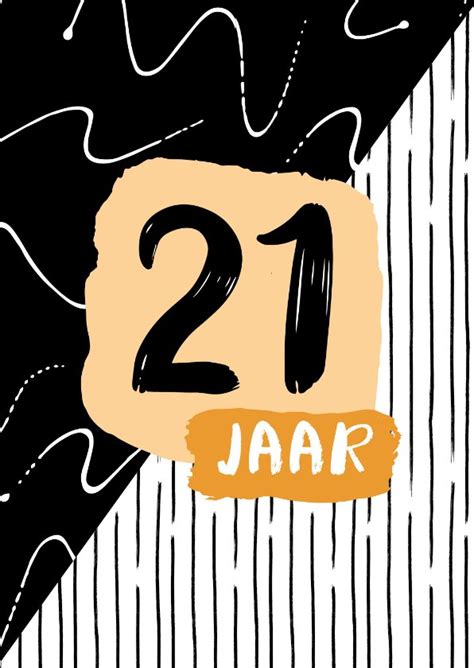 Verjaardagskaart Zwartwit Jaar Kaartje Go