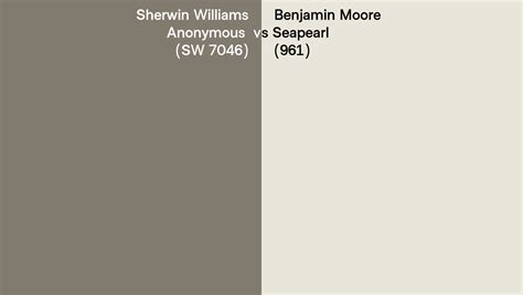 Sherwin Williams Anonymous SW 7046 Vs Benjamin Moore Seapearl 961