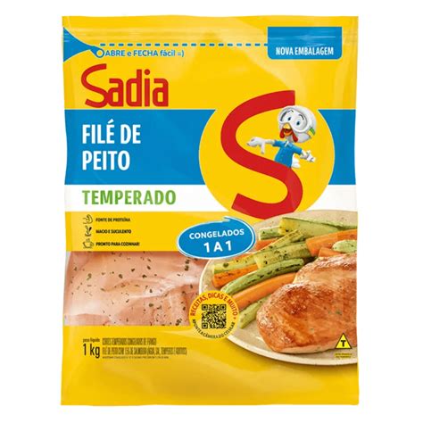 file de peito temperado sadia kg natural da terra