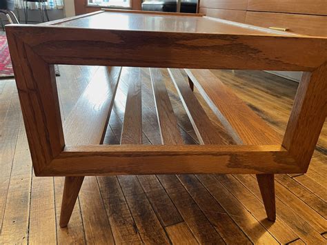 Vintage Oak Coffee Table By Mersman Circa