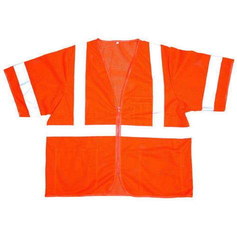 V Neck Orange Short Sleeve Polyester Reflective Safety Jacket Used For