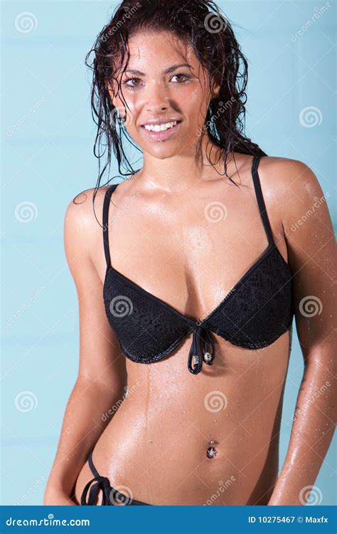 Brunette Woman Swimming Stock Image Image Of Pose Ethnic