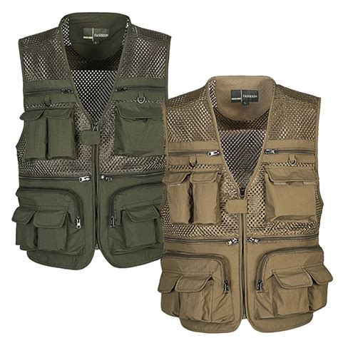 Outdoor Men Camping Hunting Fishing Hiking Vest Amphibious Multi ...