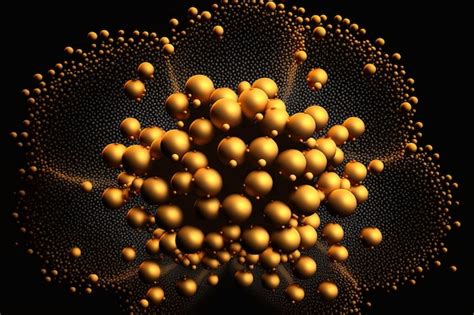 Premium Ai Image Gold Nanoparticles Isolated On Black Background