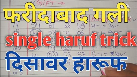 Gali Haruf Trick Today Faridabad Haruf Trick Disawar Haruf Haruf