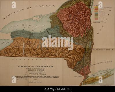 Mapa geológico preliminar de Nueva York exhibiendo la estructura del