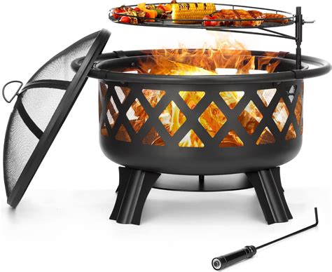 Amazon 2 In 1 Fire Pit With Cooking Grate 30 Wood Burning