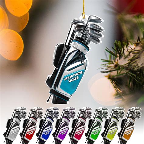 Podagree Personalized Golf Ornament Golf Clubs Ornament Golfer T Xmas Golf Bag