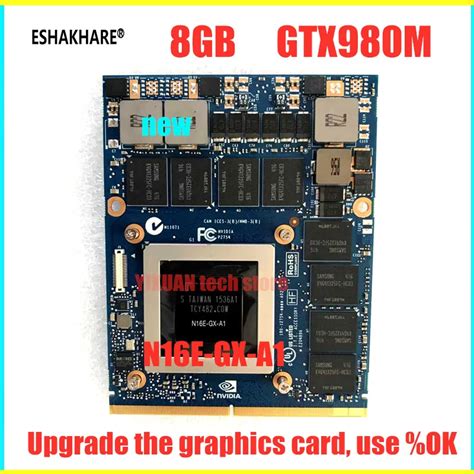 New Original Gtx 980m Graphics Card Gtx980m Sli X Bracket N16e Gx A1 8gb Gddr5 Mxm For Dell