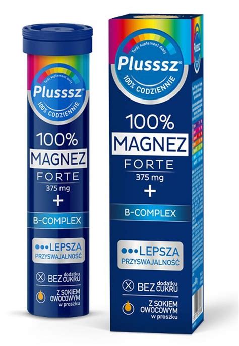 Plusssz 100 Magnez Forte B Complex 20 tabletek musujących Witaminy