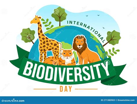 Día Mundial De La Biodiversidad El 22 De Mayo Ilustración Con