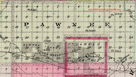 Pawnee Township Pawnee County Kansas 1887 Map