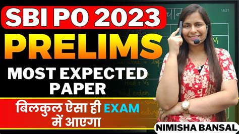 Sbi Po Prelims Most Expected Paper Exam Level Content