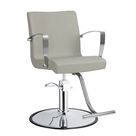 Carrera Salon Styling Chair In Light Gray Round Minerva Beauty