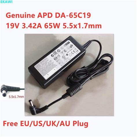 RS Genuine APD DA 65C19 19V 3 42A 65W 5 5x1 7mm AC Adapter For ACER