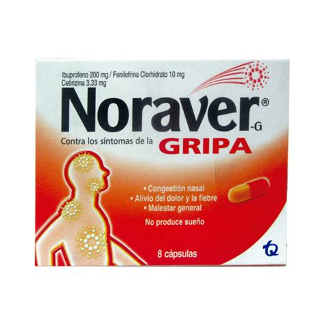 NORAVER GRIPA X 8 CAPSULAS Droguería Stellar Familiar