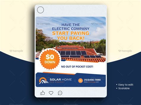 Solar Social Media Post Design Template Heropik Marketing Materials