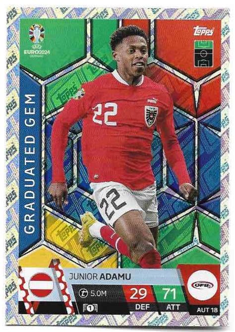 Topps Match Attax Holographic Graduated Gem Junior Adamu Euro