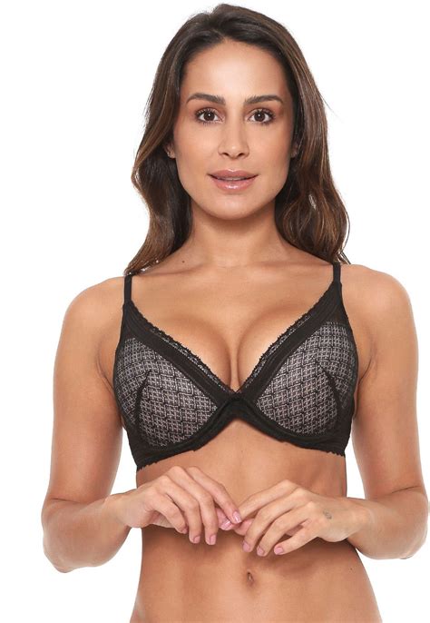 Sutiã Liz Push Up Renda Preto Compre Agora Dafiti Brasil