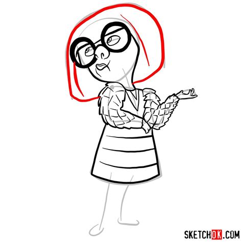 How to draw Edna Mode from The Incredibles - Sketchok | Easy drawings ...