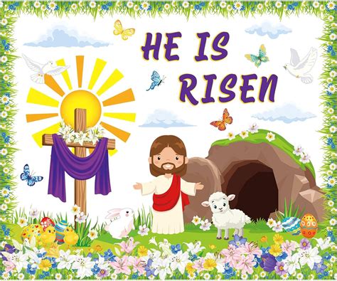 Amazon Pasimy 74 Pcs Christian Easter Bulletin Board Decorations