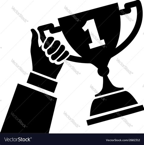 Hand Holding Trophy Royalty Free Vector Image Vectorstock