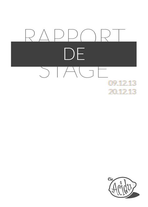 Proposition Couverture D Un Rapport De Stage On Behance