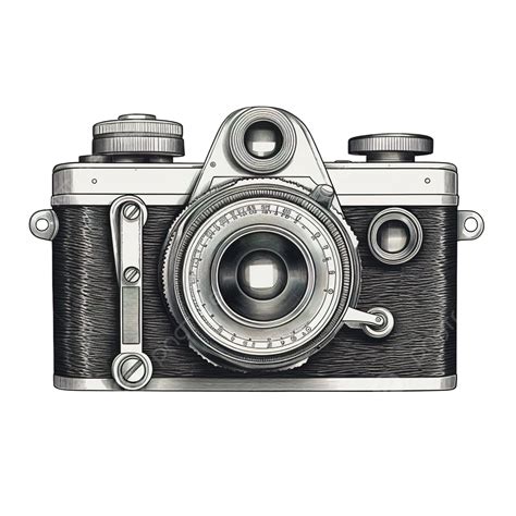 Vintage Camera Illustration Button Lens Photograph PNG Transparent