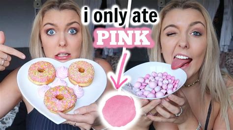 I Only Ate Pink Food For 24 Hours Challenge Stressful Youtube