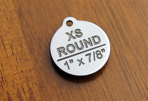 Deep Engraved Stainless Steel Pet ID Tag - XS Round (1" x7/8 ...