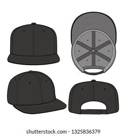 Snapback Cap Fashion Flat Vector Mockup Stock Vector Royalty Free