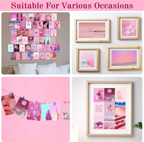 Buy Pink Collage Kit For Wall Aesthetic 50 Set 4 X 6 Inch Wall Collage