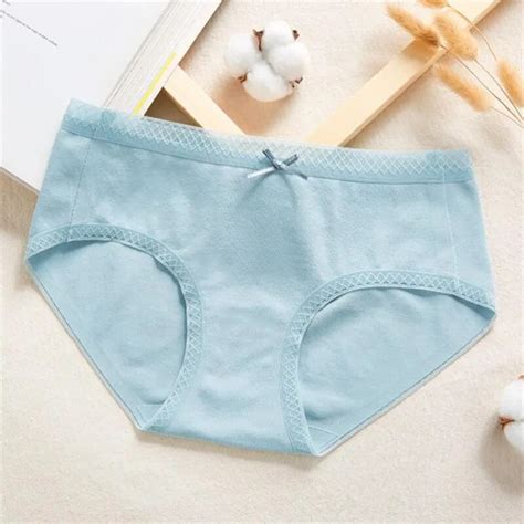 Cute Bow Women Briefs Seamless Underwear Breathable Solid Color Female