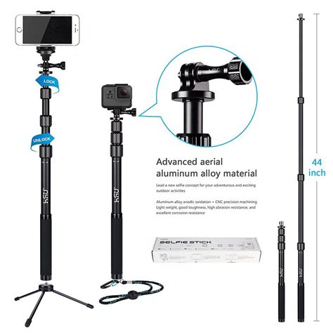 Selfie Stick with Tripod for GoPro – Waterproof Aluminum Alloy ...