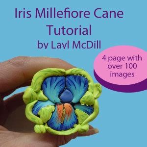 Polymer Clay Cane Iris Millefiori Cane Tutorial Etsy