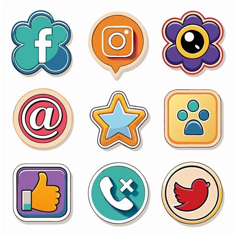 Nine Colorful Social Media Icons Set Premium Ai Generated Vector