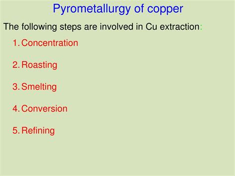 Ppt Extraction Metallurgy Of Copper Powerpoint Presentation Free