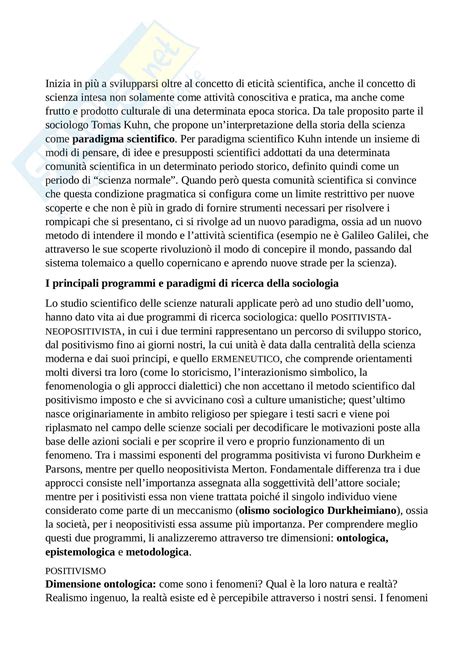 Riassunto Esame Sociologia Generale Prof Borghini