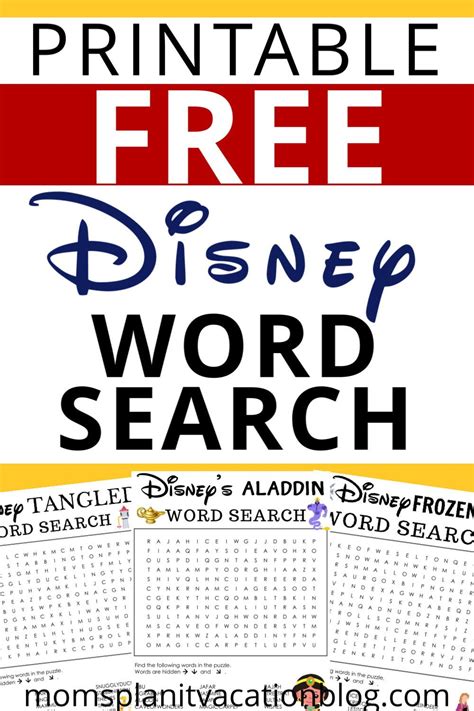 Printable Disney Word Search Printable Word Searches