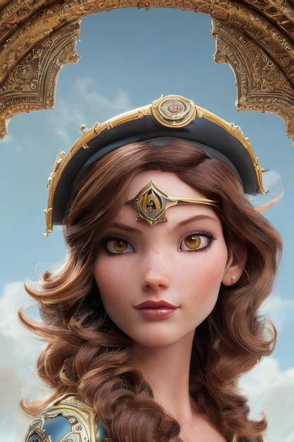 Premium Ai Image A Woman With A Gold Crown And A Gold Ring On Her Head