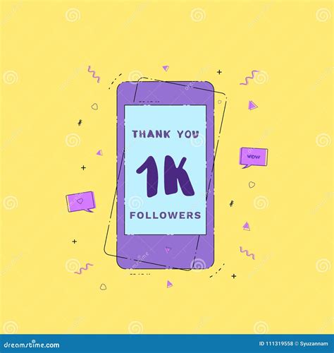 1K Followers Thank You Banner Vector Illustration Stock Vector